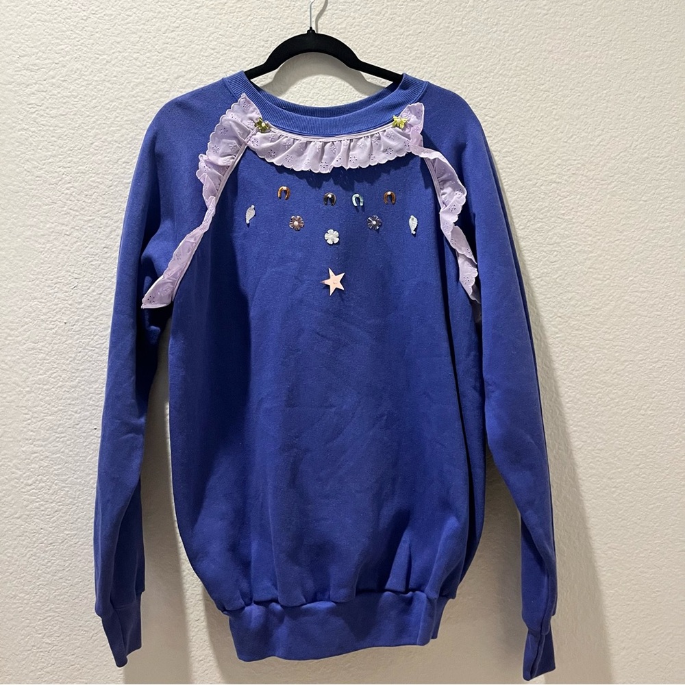 Coquette Cottagecore Ruffle Star Fairycore Soft Girl Granny-core‎ Sweatshirt